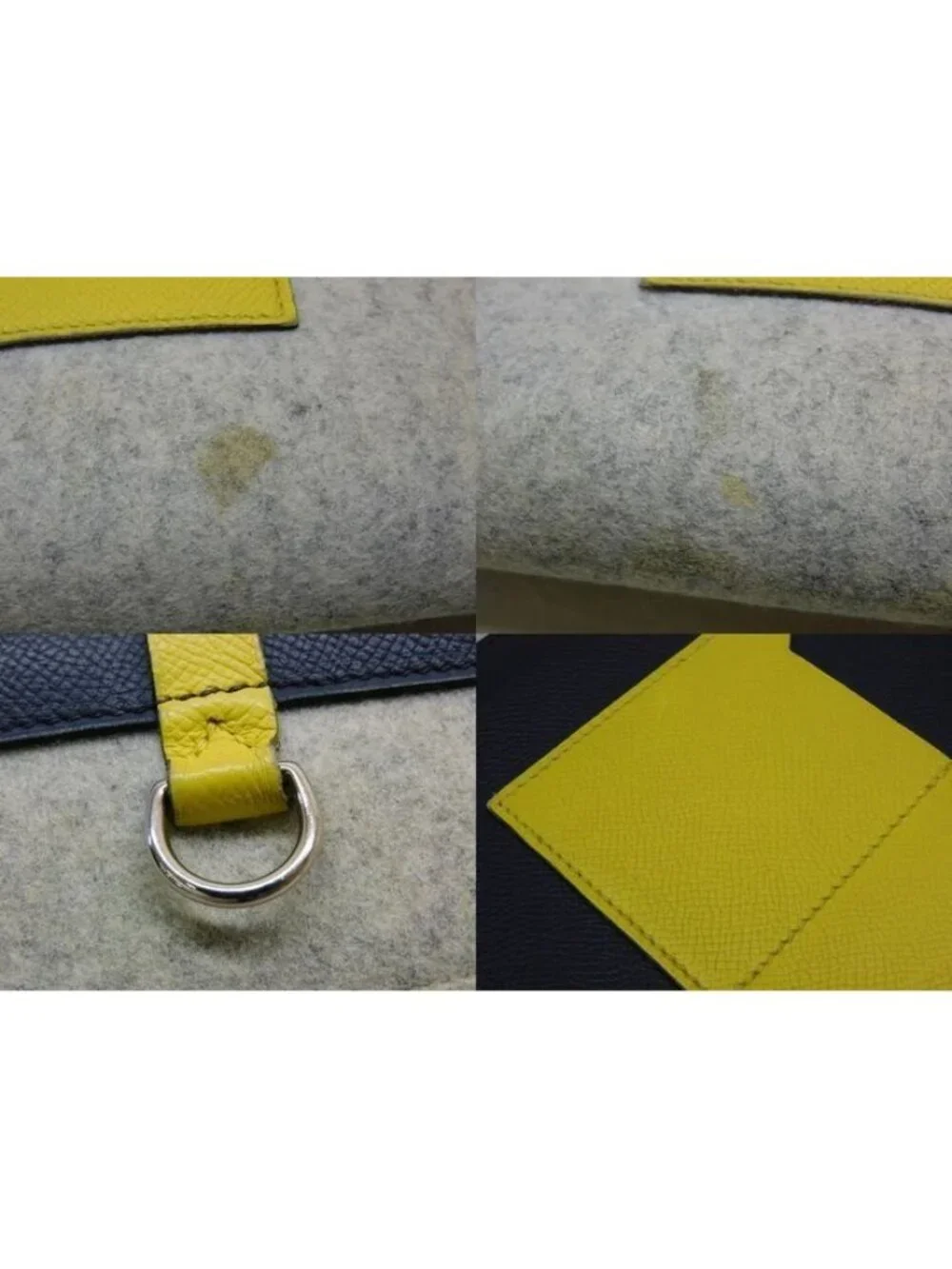Hermes Too Felt Leather Secondbag Clutch
